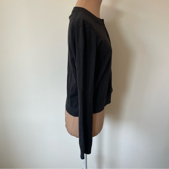 Velvet Graham & Spencer Mandie Lux Cotton Cashmere Gray Cardigan Sweater EUC S - Picture 8 of 12